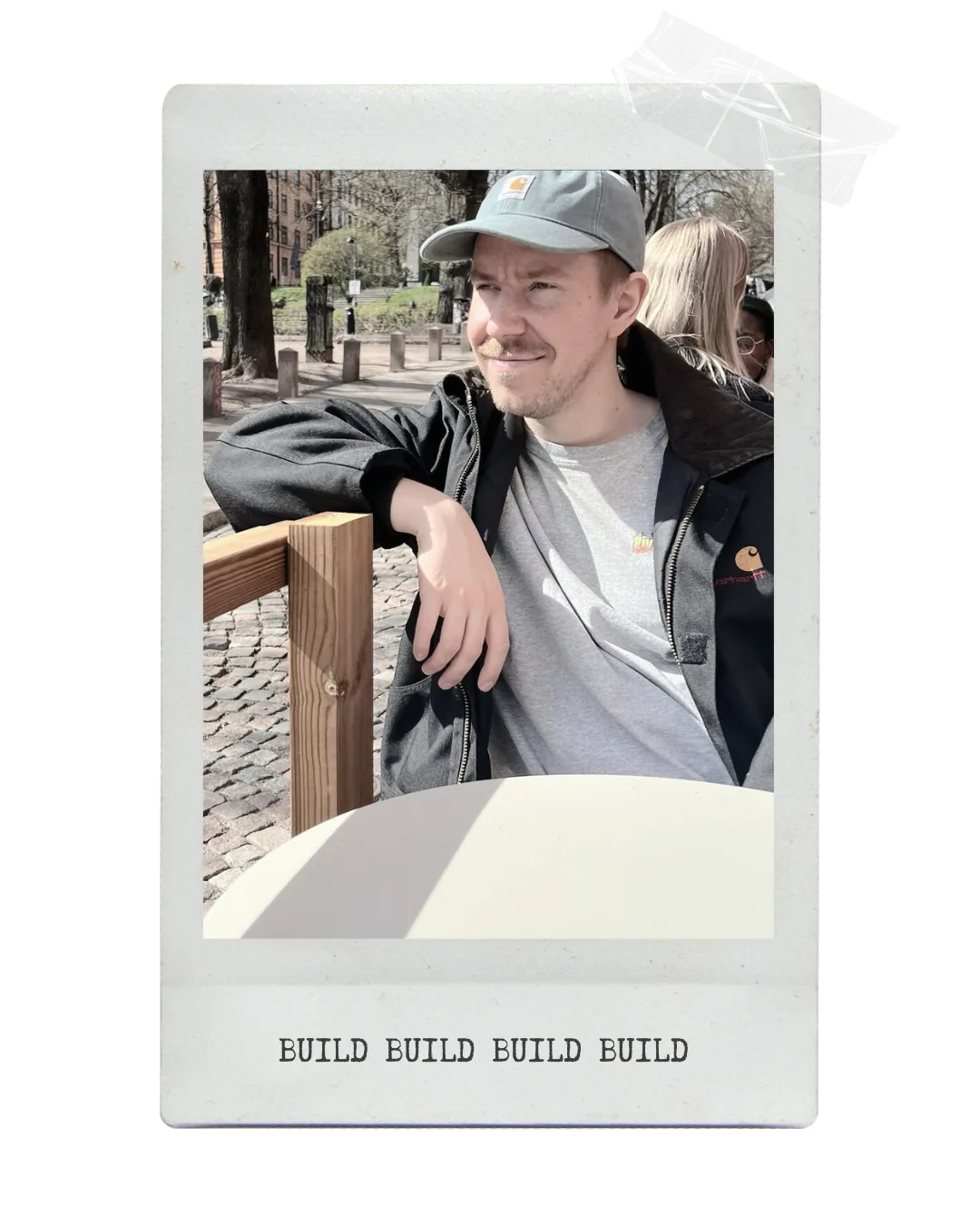 Olli Airola, psychologist and AI research engineer, in a polaroid photo